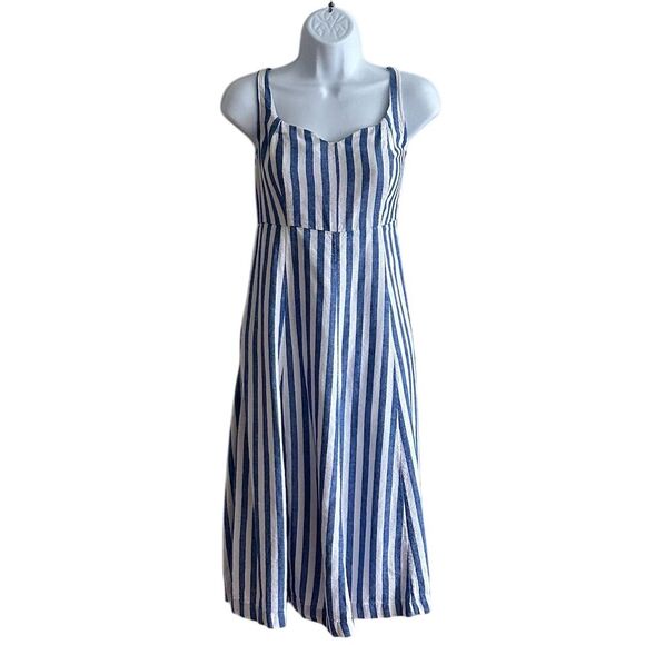 Old Navy Dresses & Skirts - Old Navy Women's Petite Fit & Flare Midi Dress Blue Striped Size M